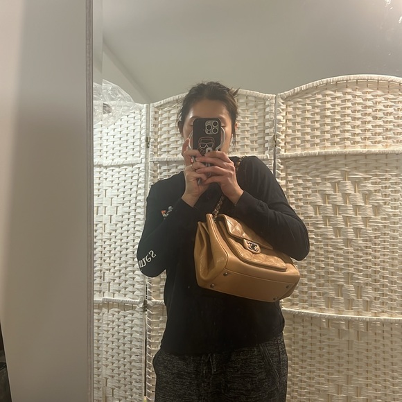 Chanel accordion camel calfskin crossbody/shoulder flap bag - Picture 13 of 17